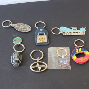 Lot Of 7 key Chains Highway 66, Country Music, Sonic, Legends Of Racing, Scion